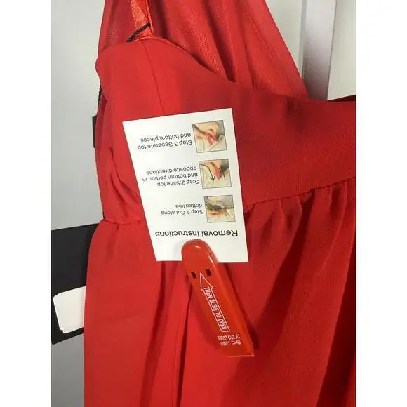 Ieena for Mac Duggal 70194 Red Mini Dress Size US 4 NWT - Picture 8 of 9